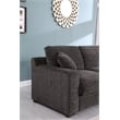 Celine Gray Chenille Fabric Sectional Rt-Facing Chaise Cupholders Charging Ports