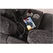 Celine Gray Chenille Fabric Sectional Rt-Facing Chaise Cupholders Charging Ports