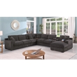 Celine Gray Chenille Fabric Sectional Rt-Facing Chaise Cupholders Charging Ports
