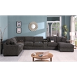 Celine Gray Chenille Fabric Sectional Rt-Facing Chaise Cupholders Charging Ports
