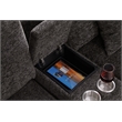 Celine Gray Chenille Fabric Sectional Rt-Facing Chaise Cupholders Charging Ports