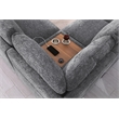 Celine Light Gray Chenille Sectional Rt-Facing Chaise Cupholders Charging Ports