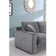 Celine Light Gray Chenille Sectional Rt-Facing Chaise Cupholders Charging Ports