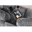 Celine Light Gray Chenille Sectional Rt-Facing Chaise Cupholders Charging Ports