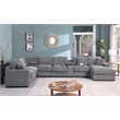 Celine Light Gray Chenille Sectional Rt-Facing Chaise Cupholders Charging Ports