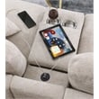 Celine Beige Chenille Fabric Sectional Chaise Cupholders Charging Ports