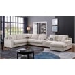 Celine Beige Chenille Fabric Sectional Chaise Cupholders Charging Ports