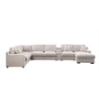Celine Beige Chenille Fabric Sectional Chaise Cupholders Charging Ports