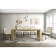 Magnus Wood Oak Finish Extendable Rectangular Dining Set with Cream Color Chair