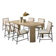 Magnus Wood Oak Finish Extendable Rectangular Dining Set with Cream Color Chair