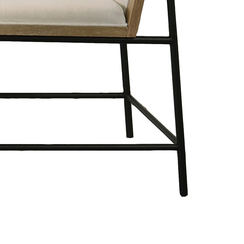 Torrance Set of 2 Oak Finish Wood Dining Chairs with Metal Legs