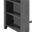 Graham 3-Piece Gray Finish Counter Height Dining Table with Shelves and 2 Chairs