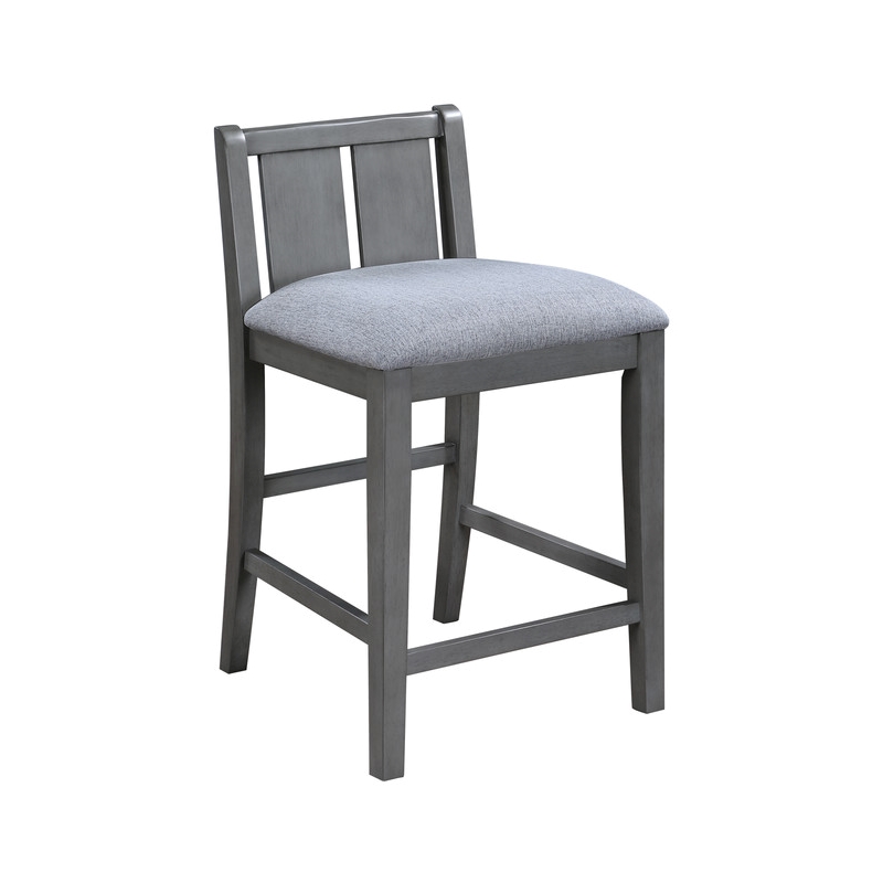 Graham 3-Piece Gray Finish Counter Height Dining Table with Shelves and 2 Chairs