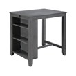 Graham Gray Finish Counter Height Dining Table USB Charging Ports and Shelves