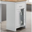 Alonzo Oak and White Wood Counter Height Dining Table with Drawer and Cabinet