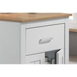 Alonzo Oak and White Wood Counter Height Dining Table with Drawer and Cabinet