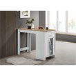 Alonzo Oak and White Wood Counter Height Dining Table with Drawer and Cabinet