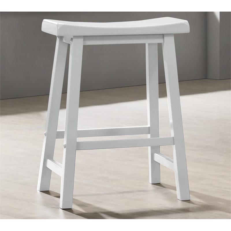 Set of 2 Alonzo White Backless Ergonomic Counter Height Stool