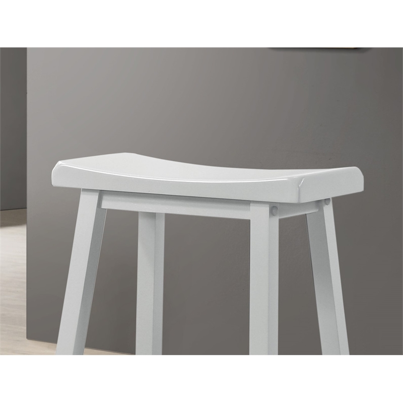 Set of 2 Alonzo White Backless Ergonomic Counter Height Stool