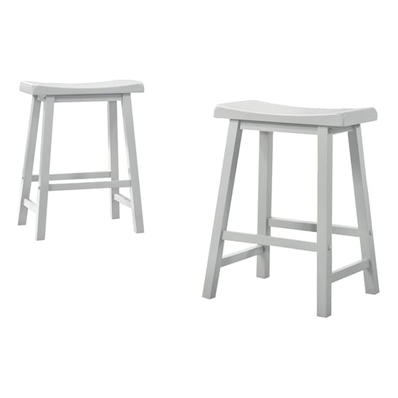 Set of 2 Alonzo White Backless Ergonomic Counter Height Stool