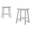 Set of 2 Alonzo White Backless Ergonomic Counter Height Stool