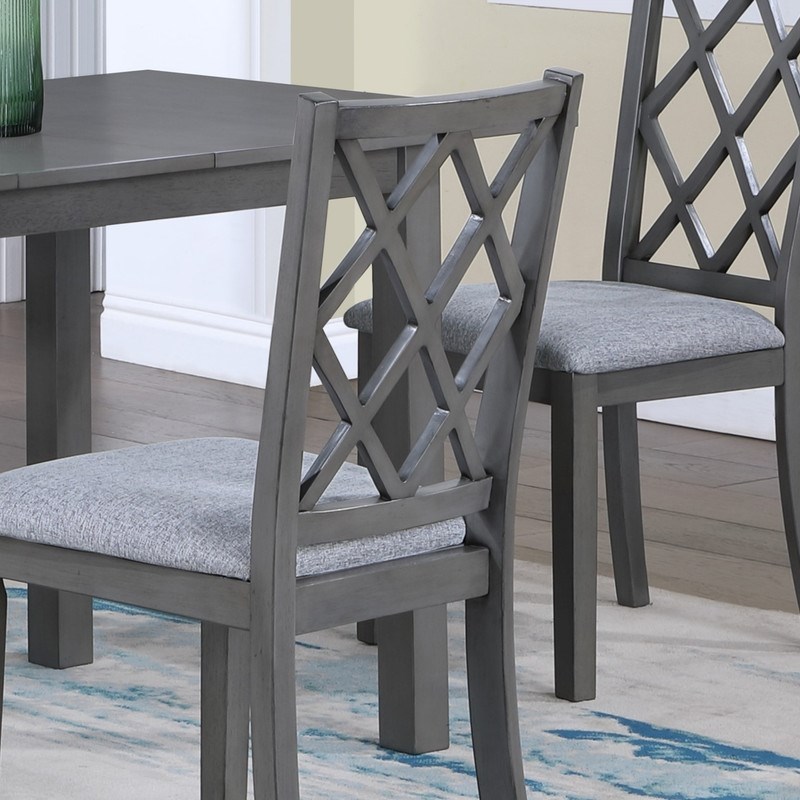 Carlisle Set of 2 Gray Finish Cross Back Side Dining Chair