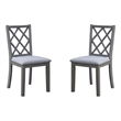 Carlisle Set of 2 Gray Finish Cross Back Side Dining Chair