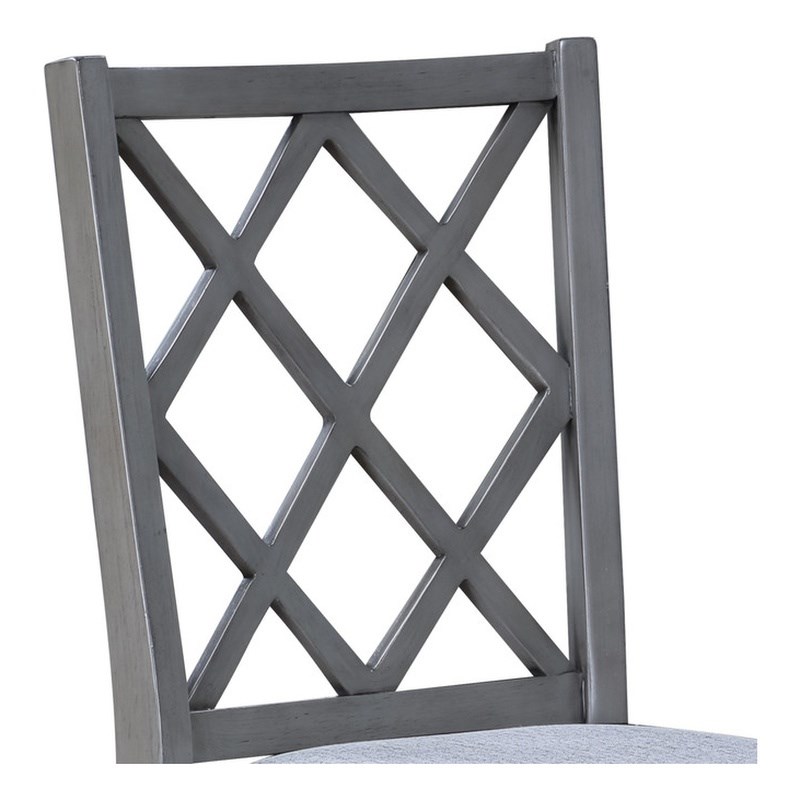 Carlisle Set of 2 Gray Finish Cross Back Side Dining Chair
