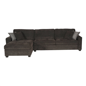 Polaris Black Chenille 125&quot Wide Reversible Sectional Sofa