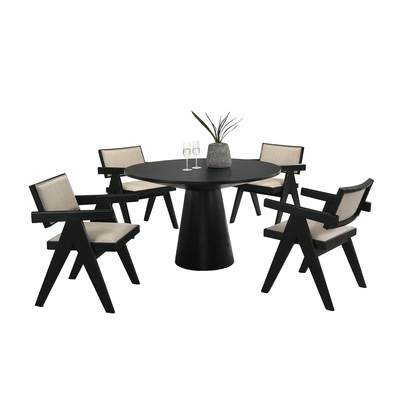 Jasper 5-PC Ebony Black Wood 47