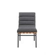 Lahni Dark Gray Boucle Fabric Set of 2 Dining Chair with Black Iron Legs