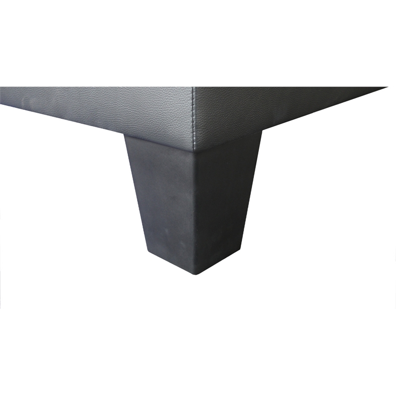 Genesis Black PVC Fabric Living Room Set w/ LED+USB+Strg+Cuphldrs+Tuft. Cushions