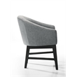 Haven Set of 2 Gray Fabric Barrel Dining Chair with Black Finish Legs