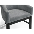 Haven Set of 2 Gray Fabric Barrel Dining Chair with Black Finish Legs