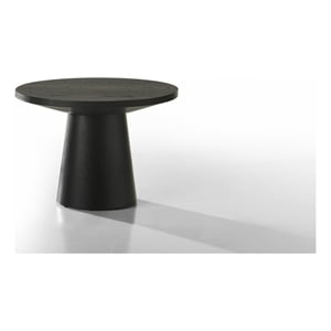 Grantham Black Wood 22&quotW Round End Table with Pedestal Base
