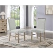 Tabitha Set of 2 Light Oak Wood Finish Dining Side Chairs with Light Gray Fabric