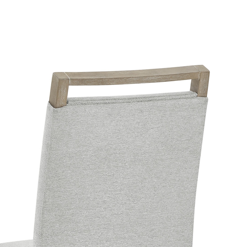 Tabitha Set of 2 Light Oak Wood Finish Dining Side Chairs with Light Gray Fabric