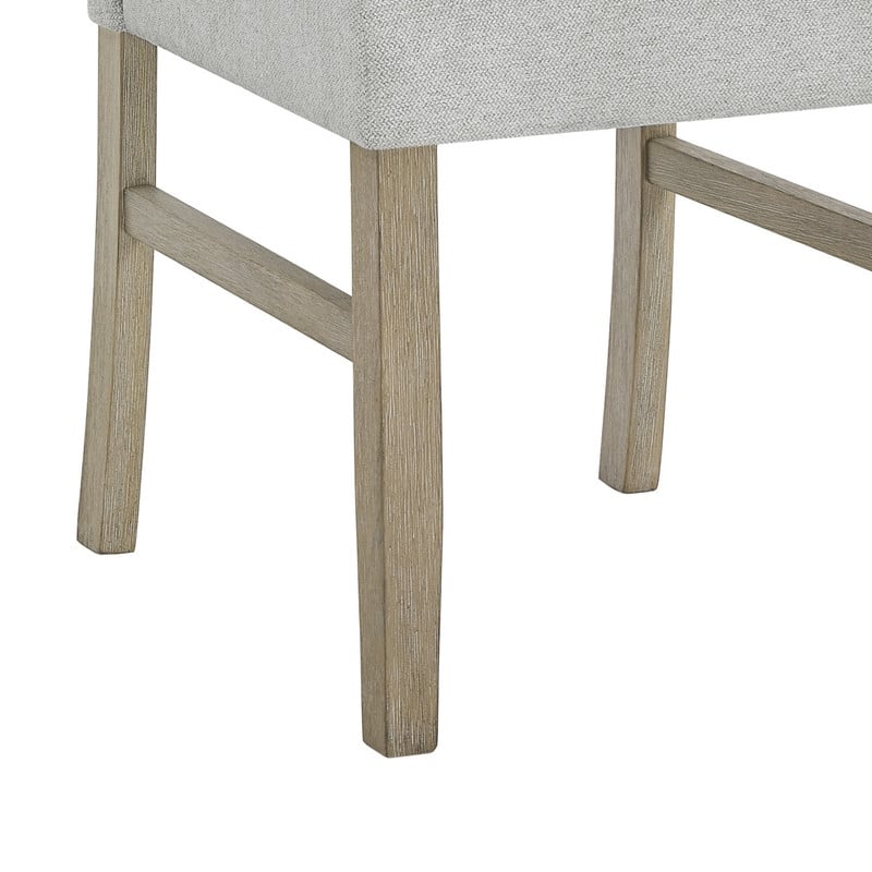Tabitha Set of 2 Light Oak Wood Finish Dining Side Chairs with Light Gray Fabric