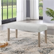 Tabitha Light Oak Wood Finish Dining Bench with Light Gray Fabric