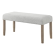 Tabitha Light Oak Wood Finish Dining Bench with Light Gray Fabric