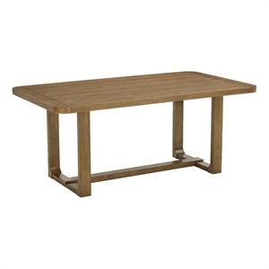 Darla 72&quotW Rectangular Walnut Oak Wood Sled Dining Table