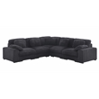 Sloane 117&quotW Charcoal Corduroy Fabric Reversible L-Shape Modular Sectional Sofa