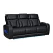 Jazz Black Faux Leather Pwr Recl. 3PC Set+BT Spkrs+LED+Wrls Chrg+USB+Cuphldrs