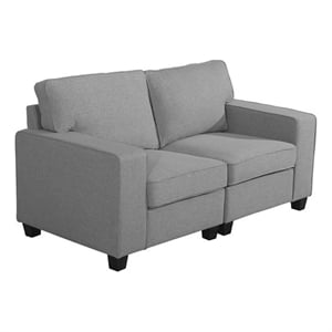 Inaya 67&quot Loveseat - Light Gray Linen Fabric 2-Seater Sofa for Small Spaces