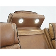 Jazz Lt Brown Faux Leather Pwr Recl. 3PC Set+BT Spkrs+LED+Wrls Chrg+USB+Cuphldrs