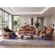 Jazz Lt Brown Faux Leather Pwr Recl. 3PC Set+BT Spkrs+LED+Wrls Chrg+USB+Cuphldrs