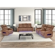 Jazz Lt Brown Faux Leather Pwr Recl. 3PC Set+BT Spkrs+LED+Wrls Chrg+USB+Cuphldrs