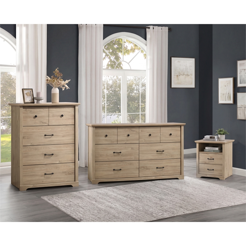 Elara 3Pc Light Oak Eng.Wood Bedroom Set-57