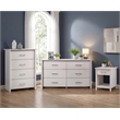 Celeste 3 pc White Engineered Wood Dresser Chest Nighstand Bedroom Set