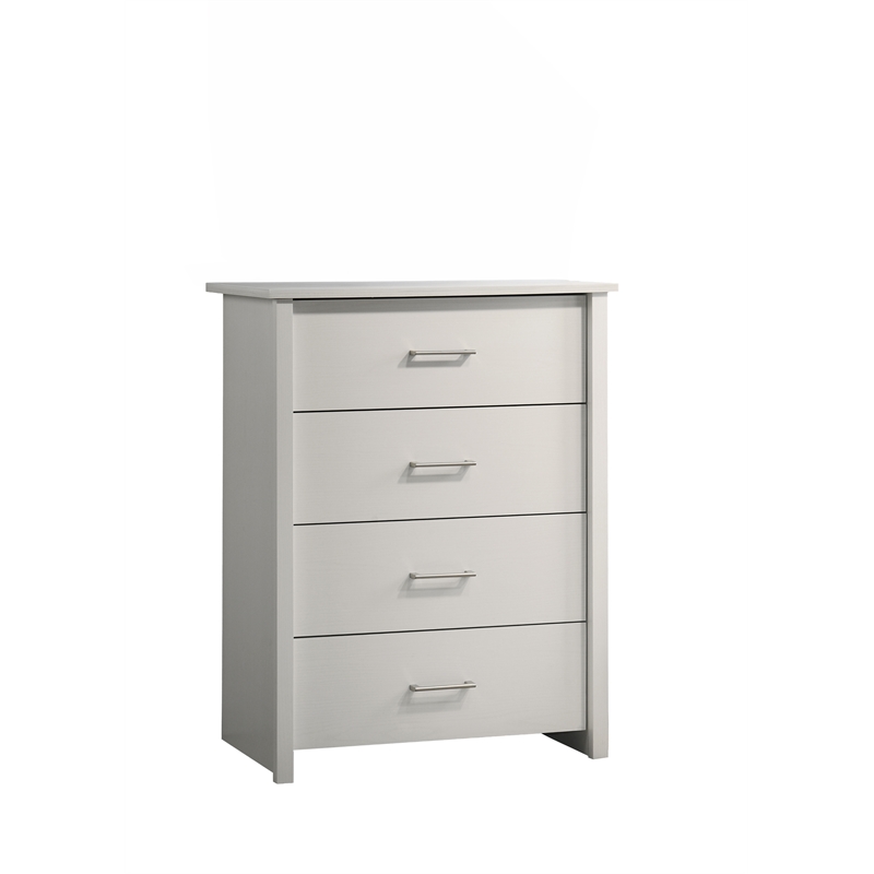 Celeste 3 pc White Engineered Wood Dresser Chest Nighstand Bedroom Set